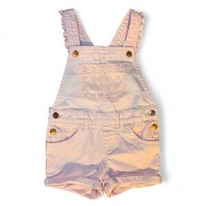 BCBG Pink Overalls 3T Girls Spring Summer Snap Buttons Eyelet Pockets Floral